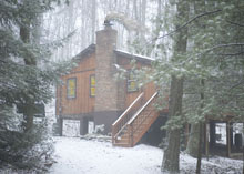 cabin the the snow